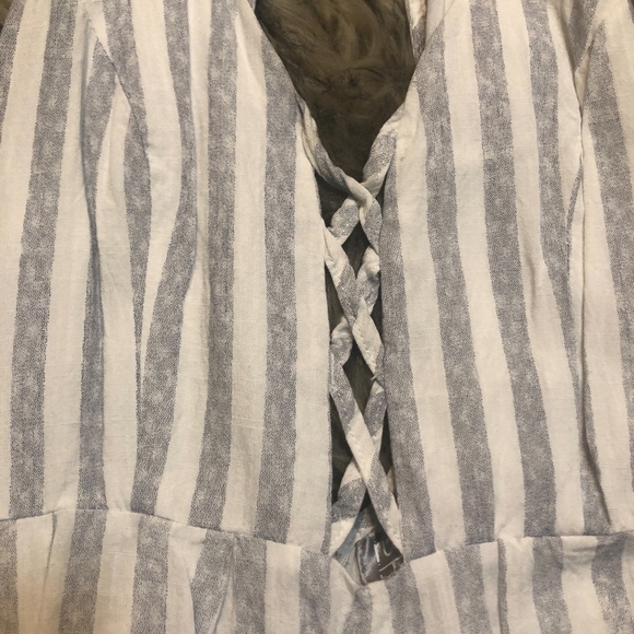 LF Rumor Boutique Cross Front Striped Romper - Picture 3 of 5